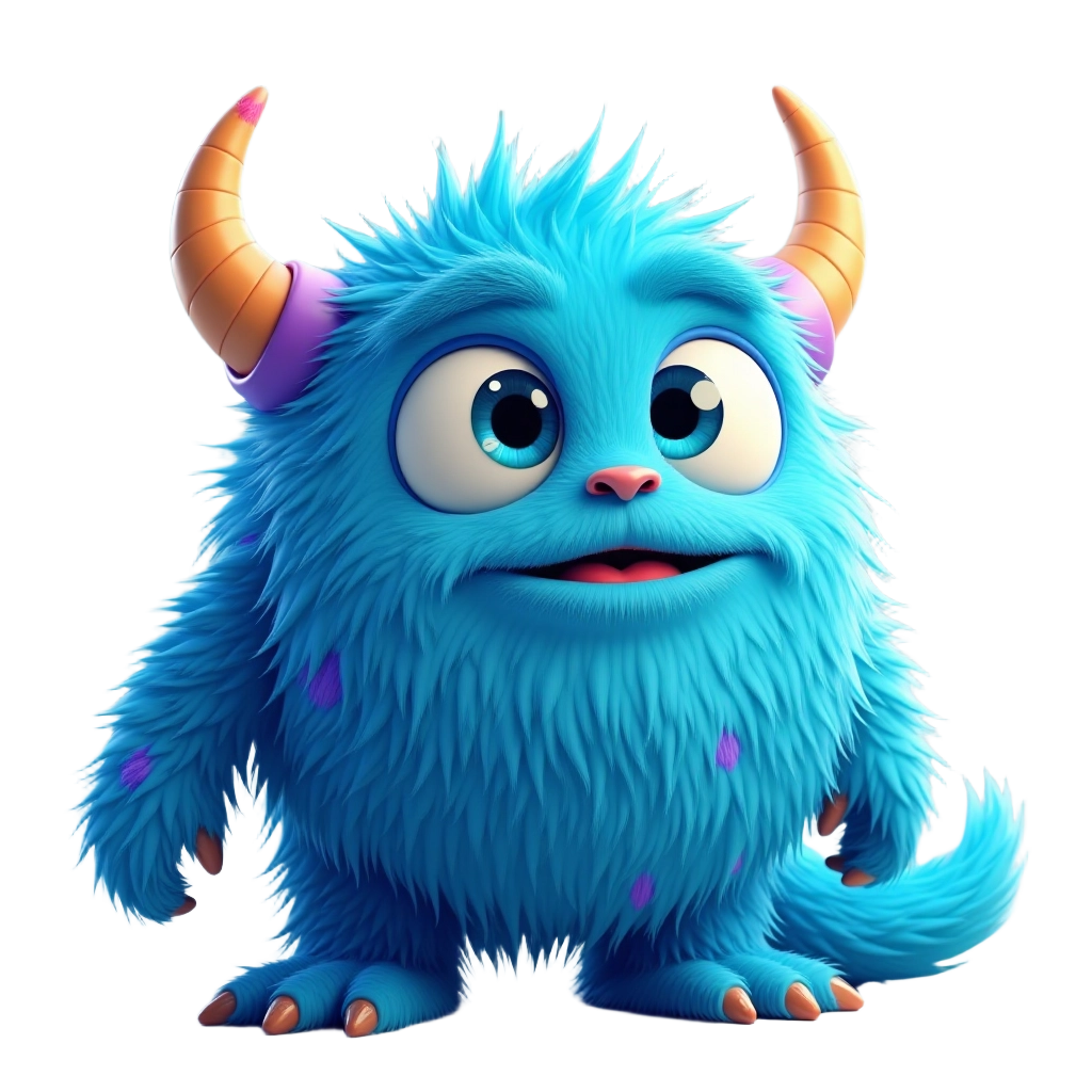 Blue Monster with Horns